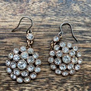 Beautiful vintage brass and crystal earrings